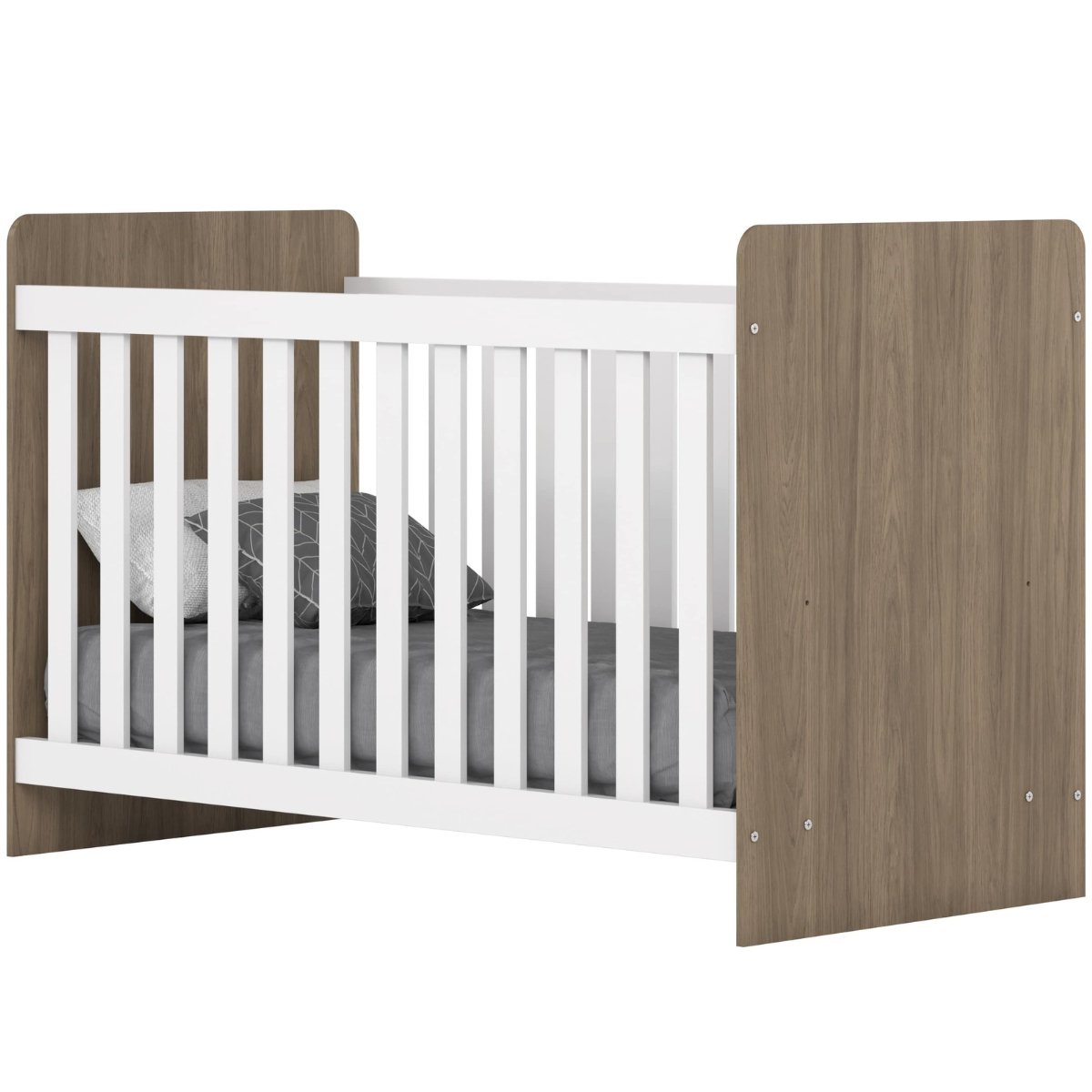 Berço Mini-cama 2 em 1 - Labirinto Rústico / Branco