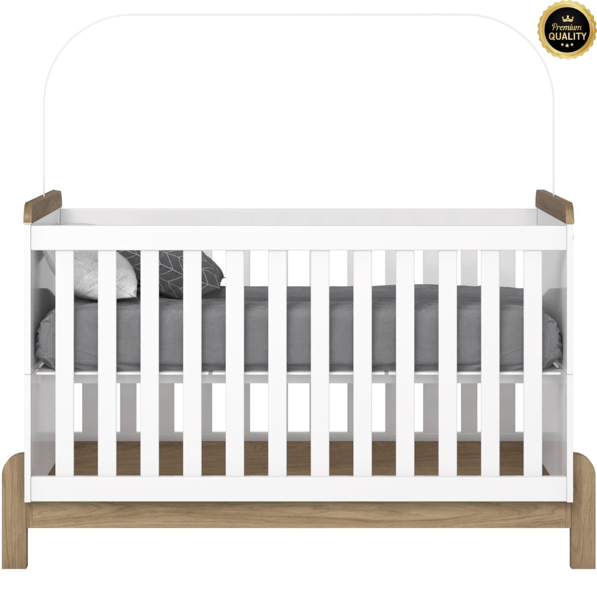 Berço Mini-cama 2 em 1 Ternura Branco / Jequitibá HP