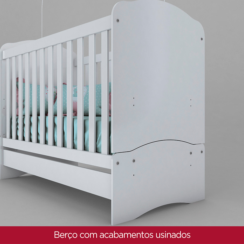 Berço Minicama Bala de Menta Branco