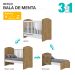Berço Minicama Bala de Menta Rústico e Branco