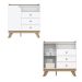 Cômoda 3 Gavetas com Porta e Nicho - Confete Branco / Jequitibá HP