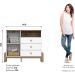 Cômoda 3 Gavetas com Porta e Nicho - Ternura Branco / Jequitibá HP