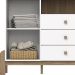 Cômoda 3 Gavetas com Porta e Nicho - Ternura Branco / Jequitibá HP