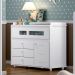 Cômoda 4 Gavetas 1 Porta e Vidro Aquarela Branco