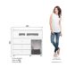 Cômoda 4 Gavetas 1 Porta e Vidro Aquarela Branco