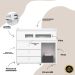 Cômoda 4 Gavetas 1 Porta e Vidro Aquarela Branco