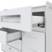 Cômoda 4 Gavetas 1 Porta e Vidro Aquarela Branco