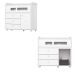 Cômoda 4 Gavetas 1 Porta e Vidro Aquarela Branco