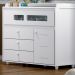 Cômoda 4 Gavetas 1 Porta e Vidro Aquarela Branco