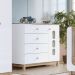 Cômoda 4 Gavetas e Porta com Vidro - Aconchego Branco / Jequitibá HP