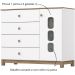 Cômoda 4 Gavetas e Porta com Vidro - Aconchego Branco / Jequitibá HP