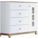 Cômoda 4 Gavetas e Porta com Vidro - Aconchego Branco / Jequitibá HP