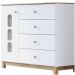 Cômoda 4 Gavetas e Porta com Vidro - Aconchego Branco / Jequitibá HP