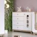 Cômoda 4 Gavetas e Porta com Vidro - Aconchego Branco / Jequitibá HP