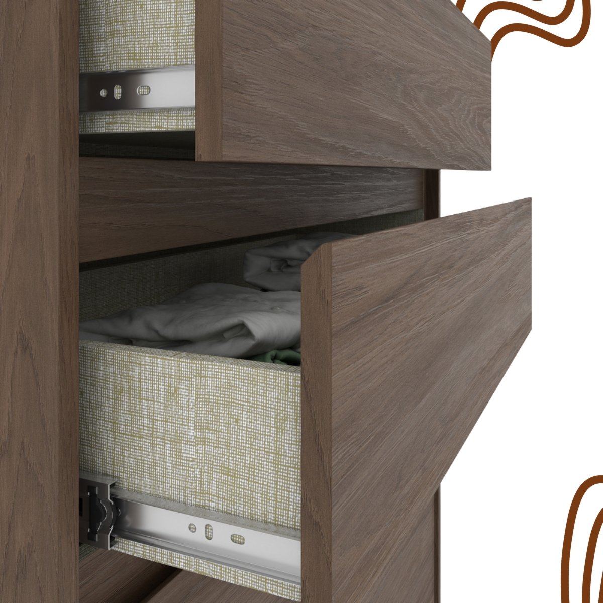 Cômoda 5 Gavetas Chanfradas Andría Castanho HP