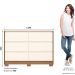 Cômoda 6 Gavetas Chanfradas Ravenna Nature / Off White