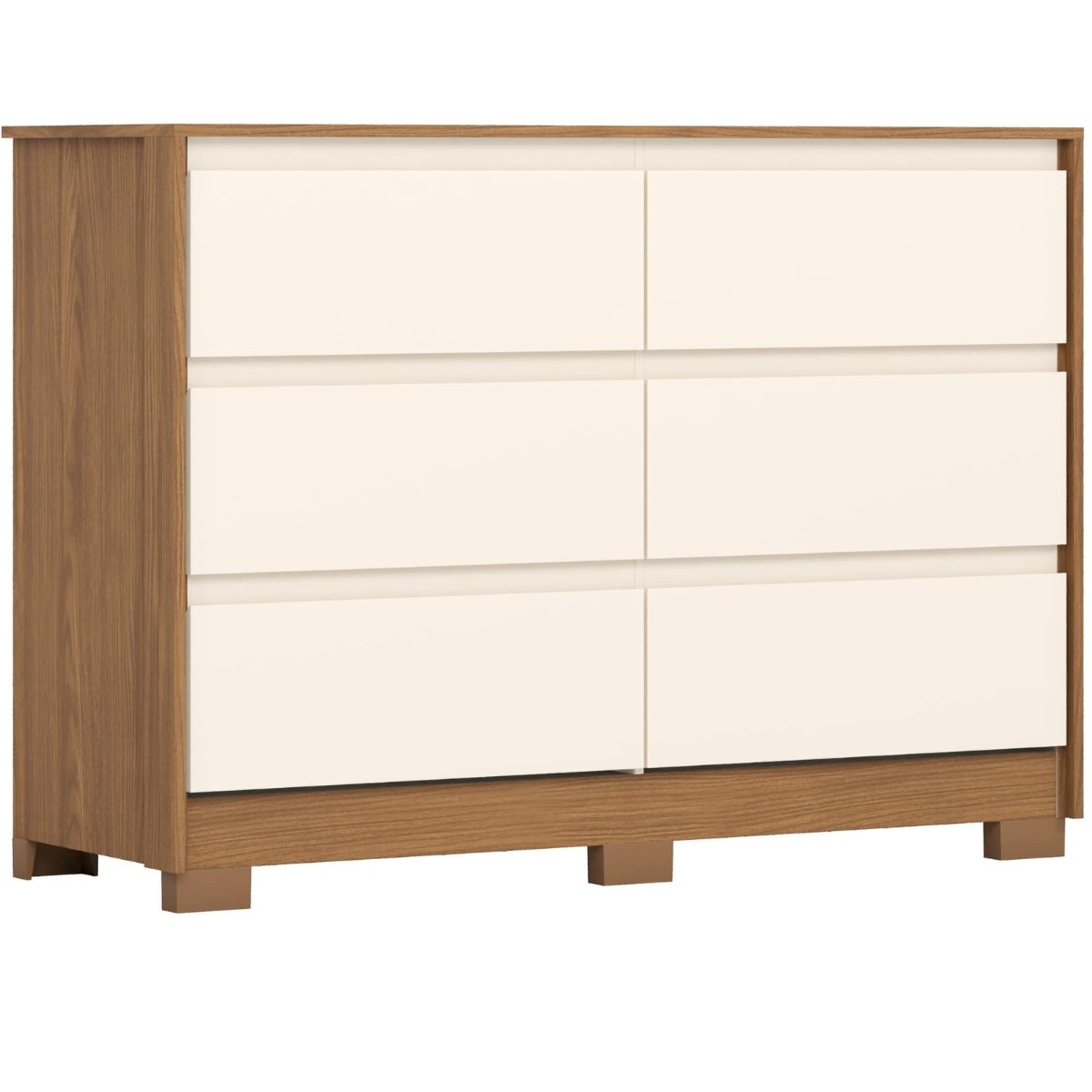 Cômoda 6 Gavetas Chanfradas Ravenna Nature / Off White