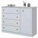 Cômoda Americano 01 Porta 04 Gavetas Branco Fosco - Móveis Henn