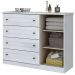 Cômoda Americano 01 Porta 04 Gavetas Branco Fosco - Móveis Henn