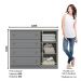 Cômoda Americano 01 Porta 04 Gavetas Cinza Fosco - Móveis Henn