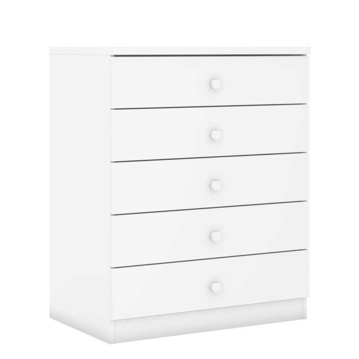 Cômoda Infantil 5 Gavetas - Bala de Menta Branco