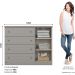 Cômoda com 4 Gavetas e Porta - Americana Cinza