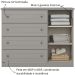 Cômoda com 4 Gavetas e Porta - Americana Cinza