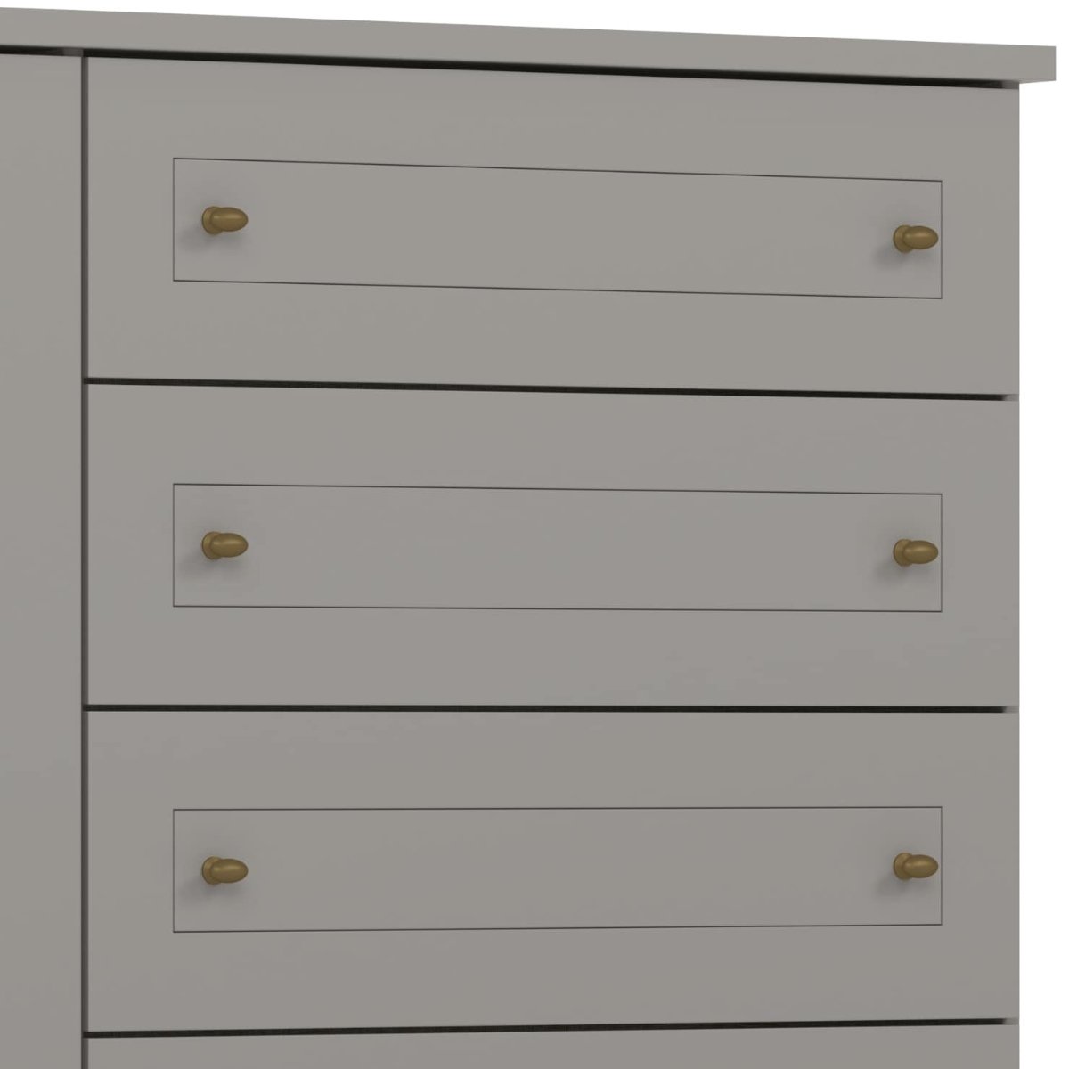 Cômoda com 4 Gavetas e Porta - Americana Cinza