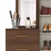 Cômoda com Espelho Liza 2 Portas 3 Gavetas Castanho