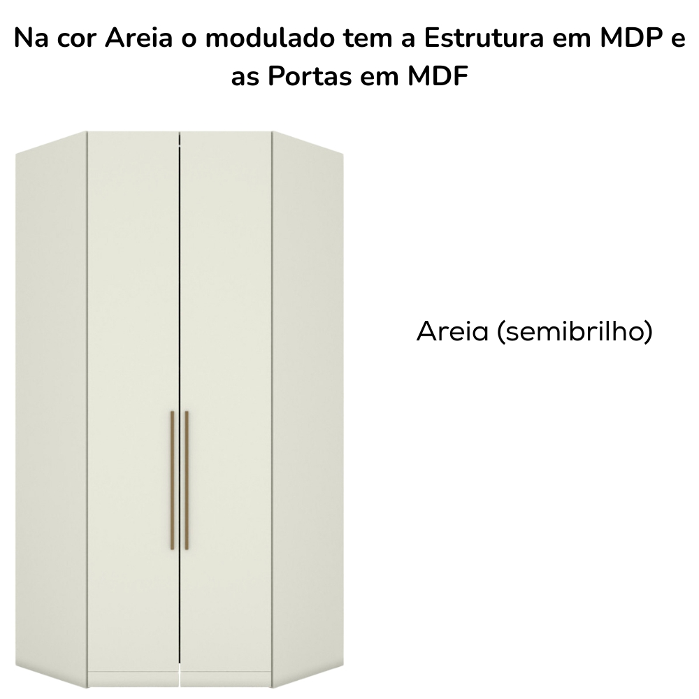 Canto Closet Modulado 2 Portas 241x110 cm Seletto Areia Henn