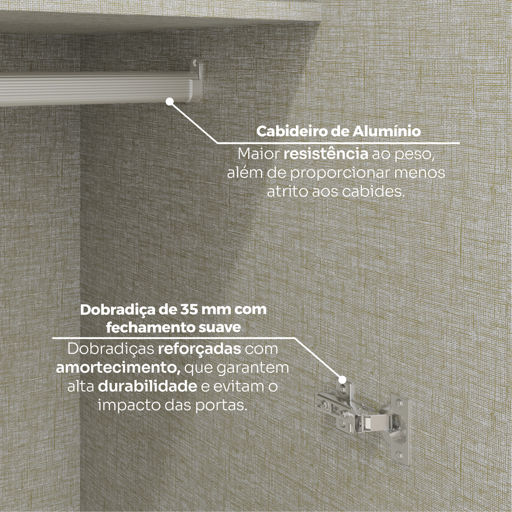 Canto Obliquo Modulado 1 Porta 241x82 cm Seletto Areia Jequitiba Henn