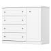 Comoda 1 Porta 4 Gavetas 126 cm Americana Branco Henn