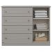 Comoda 1 Porta 4 Gavetas 126 cm Americana Cinza Henn