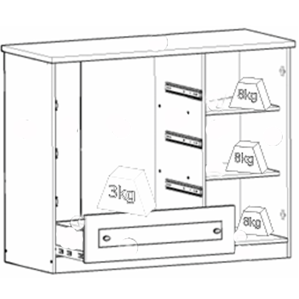 Comoda 1 Porta 4 Gavetas 126 cm Americana Cinza Henn
