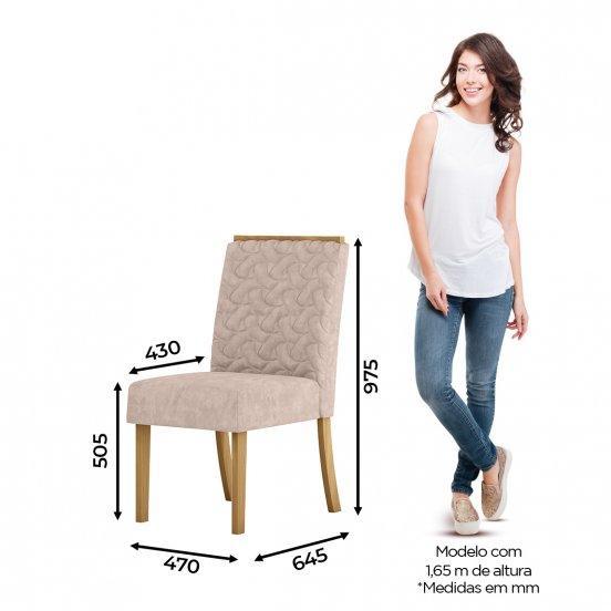 Conjunto 2 Cadeiras Adore Nature/Bege Vanilla - Móveis Henn