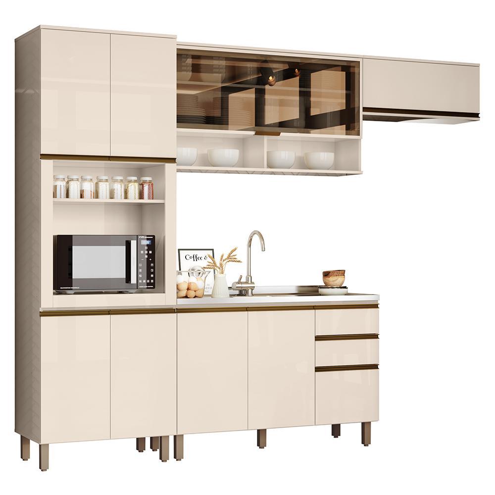 Cozinha Completa 4 Peças Connect Off White com Torre Quente - Móveis Henn