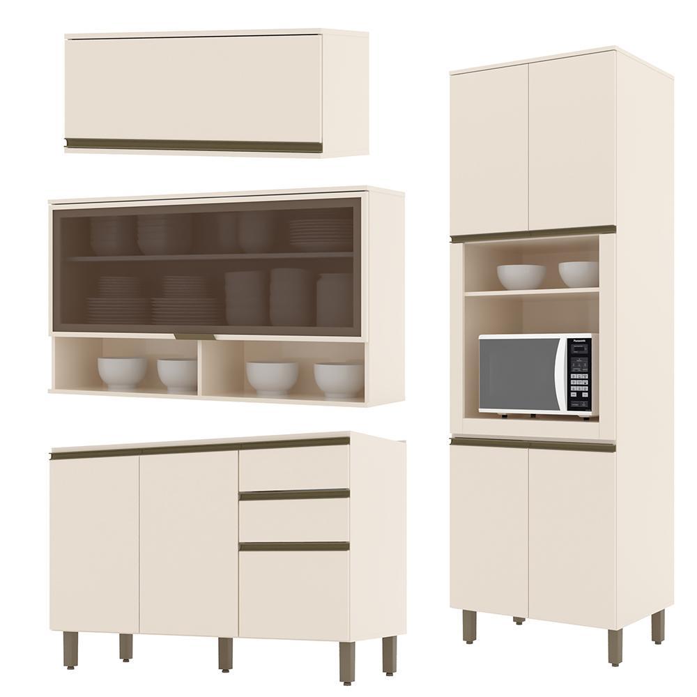 Cozinha Completa 4 Peças Connect Off White com Torre Quente - Móveis Henn