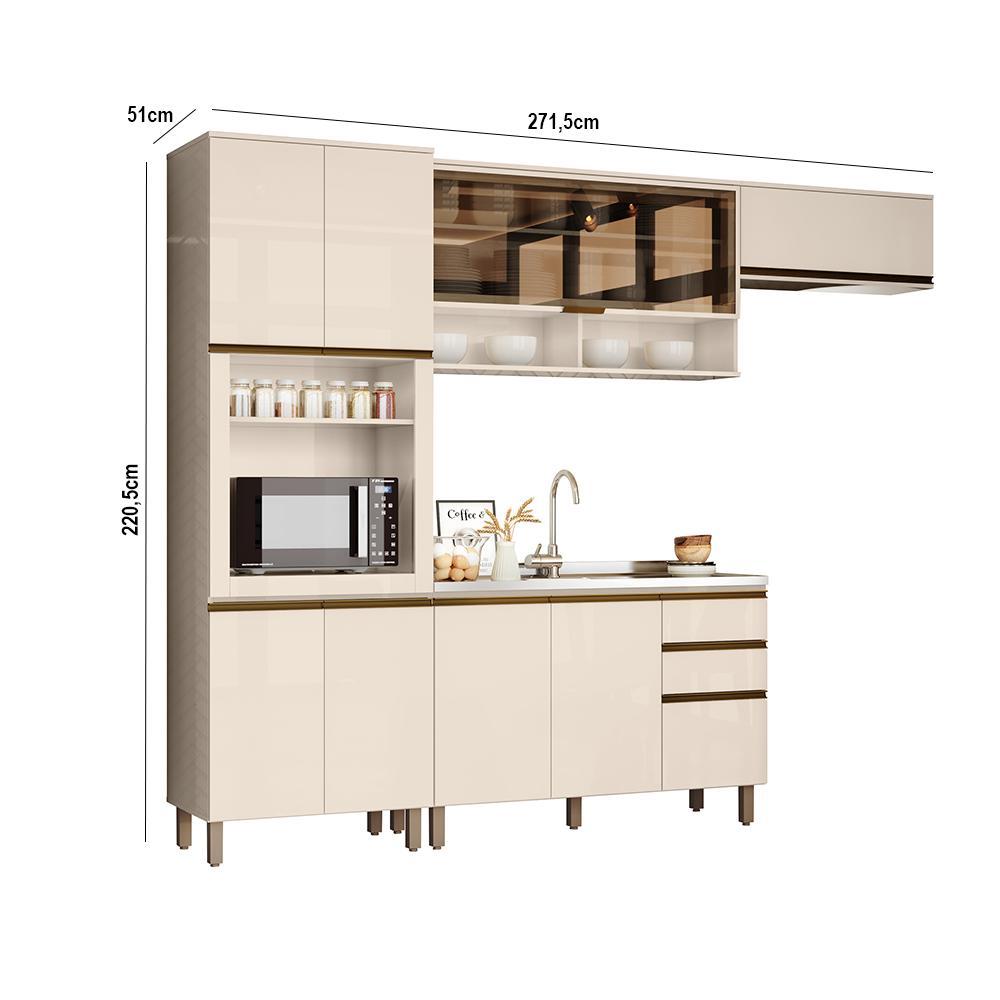 Cozinha Completa 4 Peças Connect Off White com Torre Quente - Móveis Henn