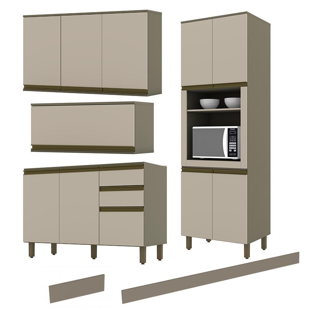 Cozinha Completa 4 Peças Connect com Torre Quente e Rodapé Duna/Cristal - Móveis Henn