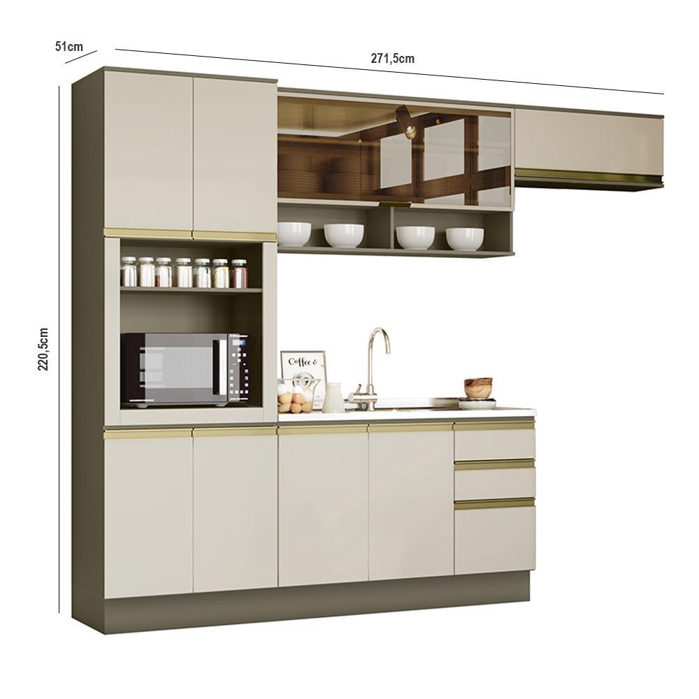 Cozinha Completa 4 Peças Connect com Torre Quente e Rodapé Duna/Cristal - Móveis Henn
