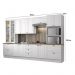 Cozinha Completa 6 Peças Americana Branco com Torre Quente 2 Fornos Tampo Nature - Móveis Henn