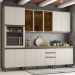 Cozinha Completa 6 Peças Connect Duna/Cristal com Aéreo 3 Portas Vidro - Móveis Henn