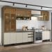 Cozinha Completa 6 Peças Connect Duna/Cristal com Cristaleira e Aéreo Vidro - Móveis Henn
