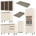 Cozinha Completa 6 Peças Connect Off White com Aéreo 3 Portas Vidro - Móveis Henn