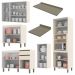 Cozinha Completa 6 Peças Connect Off White com Aéreo 3 Portas Vidro - Móveis Henn