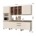 Cozinha Completa 6 Peças Connect Off White com Aéreo 3 Portas Vidro - Móveis Henn