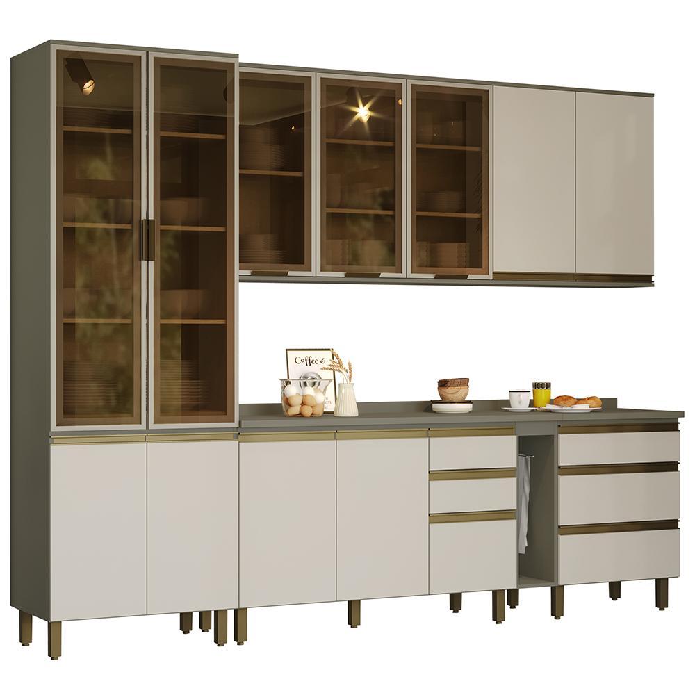Cozinha Completa 7 Peças Connect Duna/Cristal com Cristaleira - Móveis Henn