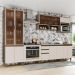 Cozinha Completa 7 Peças Connect Duna/Cristal com Cristaleira e Aéreo Micro-ondas - Móveis Henn