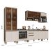 Cozinha Completa 7 Peças Connect Duna/Cristal com Cristaleira e Aéreo Micro-ondas - Móveis Henn