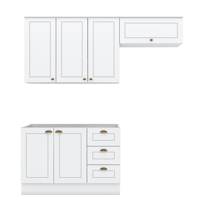 Cozinha Completa Americana 3 Peças Branco - Móveis Henn